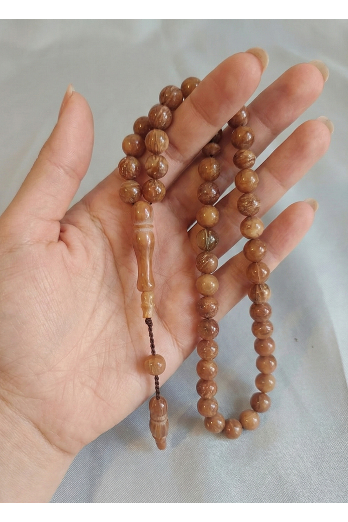 7 mm Zarif Kesim Kuka Tesbih - 33'lü Sistemli ve Minyatür Tasarım (15 cm)