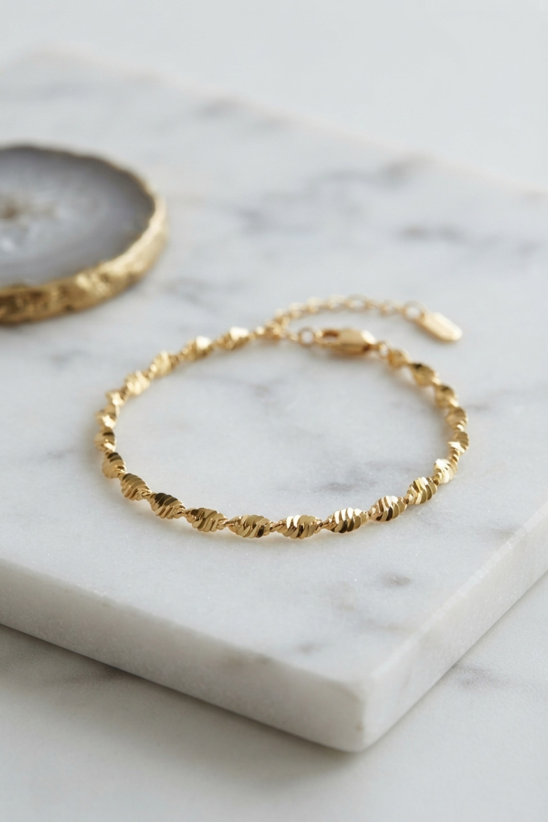 CM Gold Renk Burgu Yılan Zincir Model Kadın Bileklik