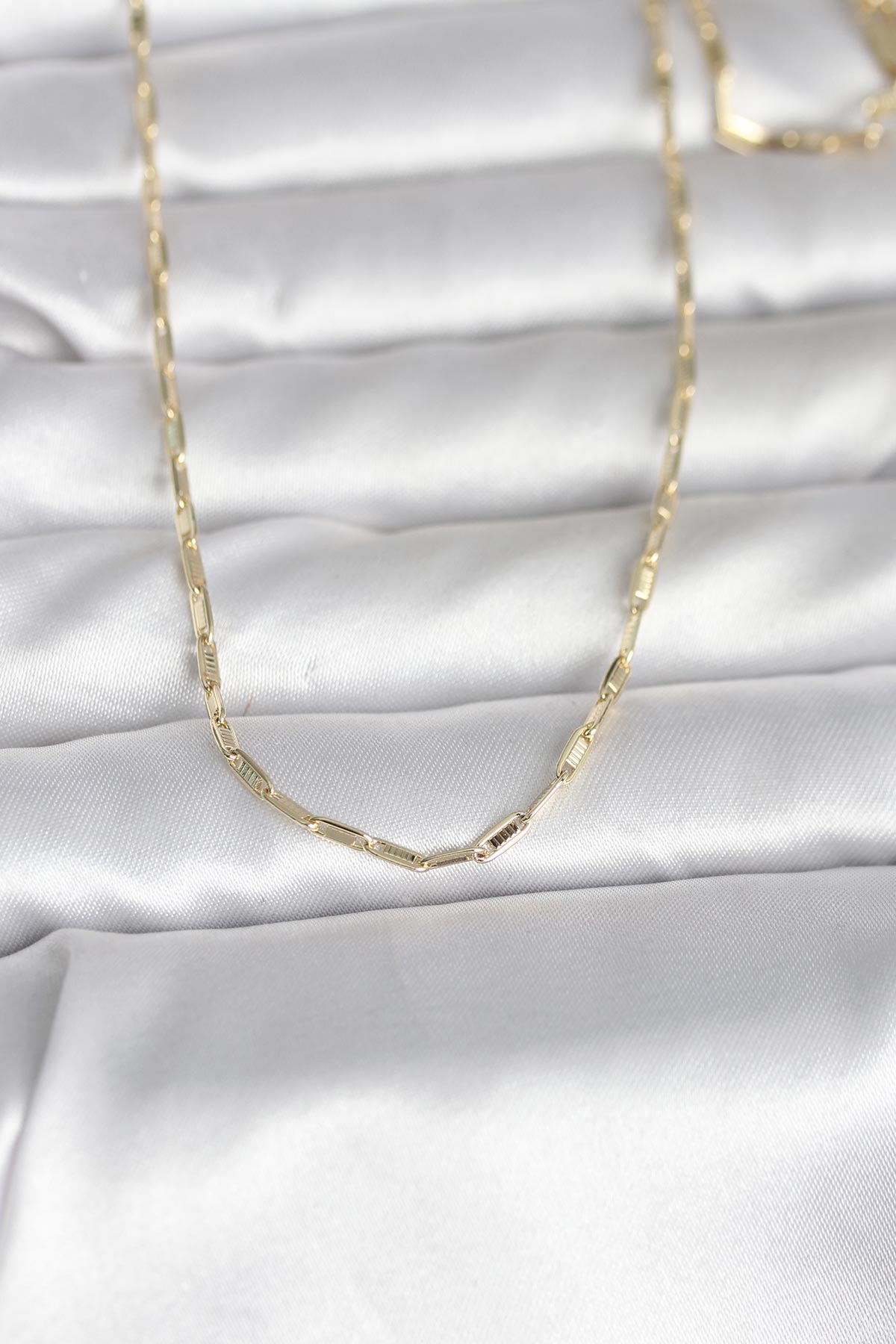 CM 14K Gold Renk İnce Ataç Zincir Model 60 cm Kadın Kolye
